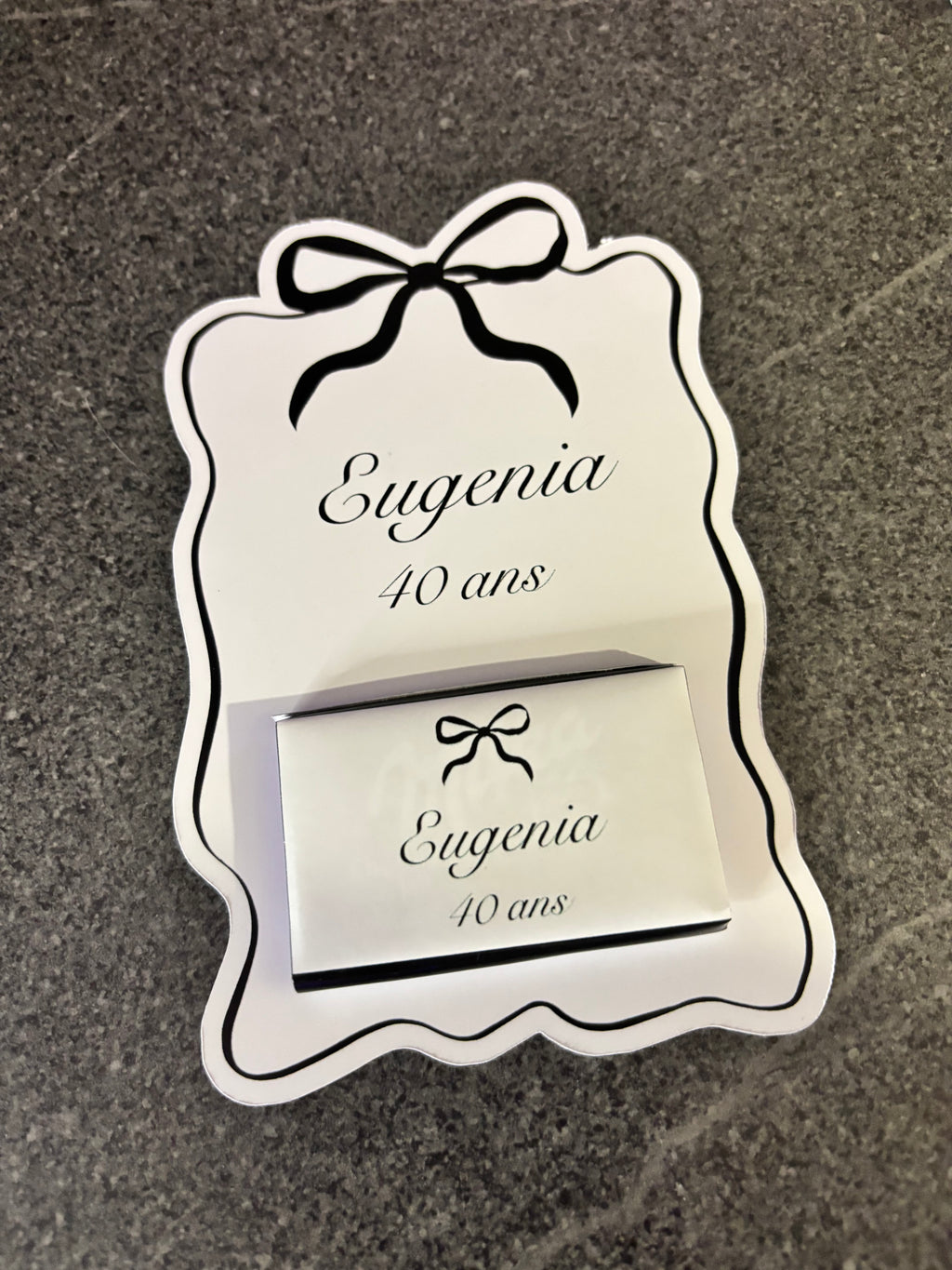 Carte de remerciement avec chocolat