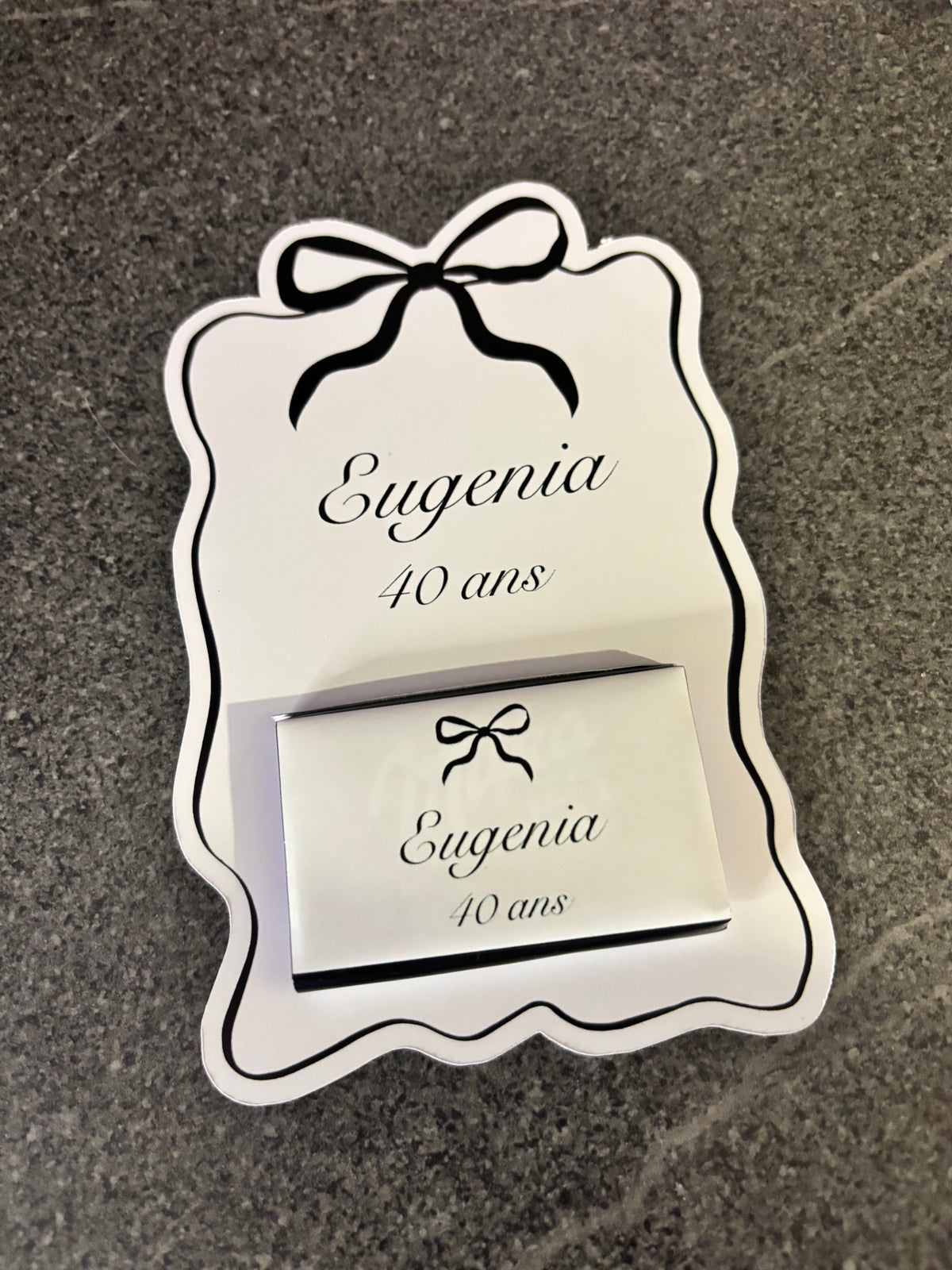 Carte de remerciement avec chocolat