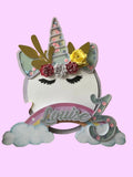 Cake Topper Licorne personnalisé – Décoration gâteau anniversaire