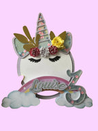Cake Topper Licorne personnalisé – Décoration gâteau anniversaire
