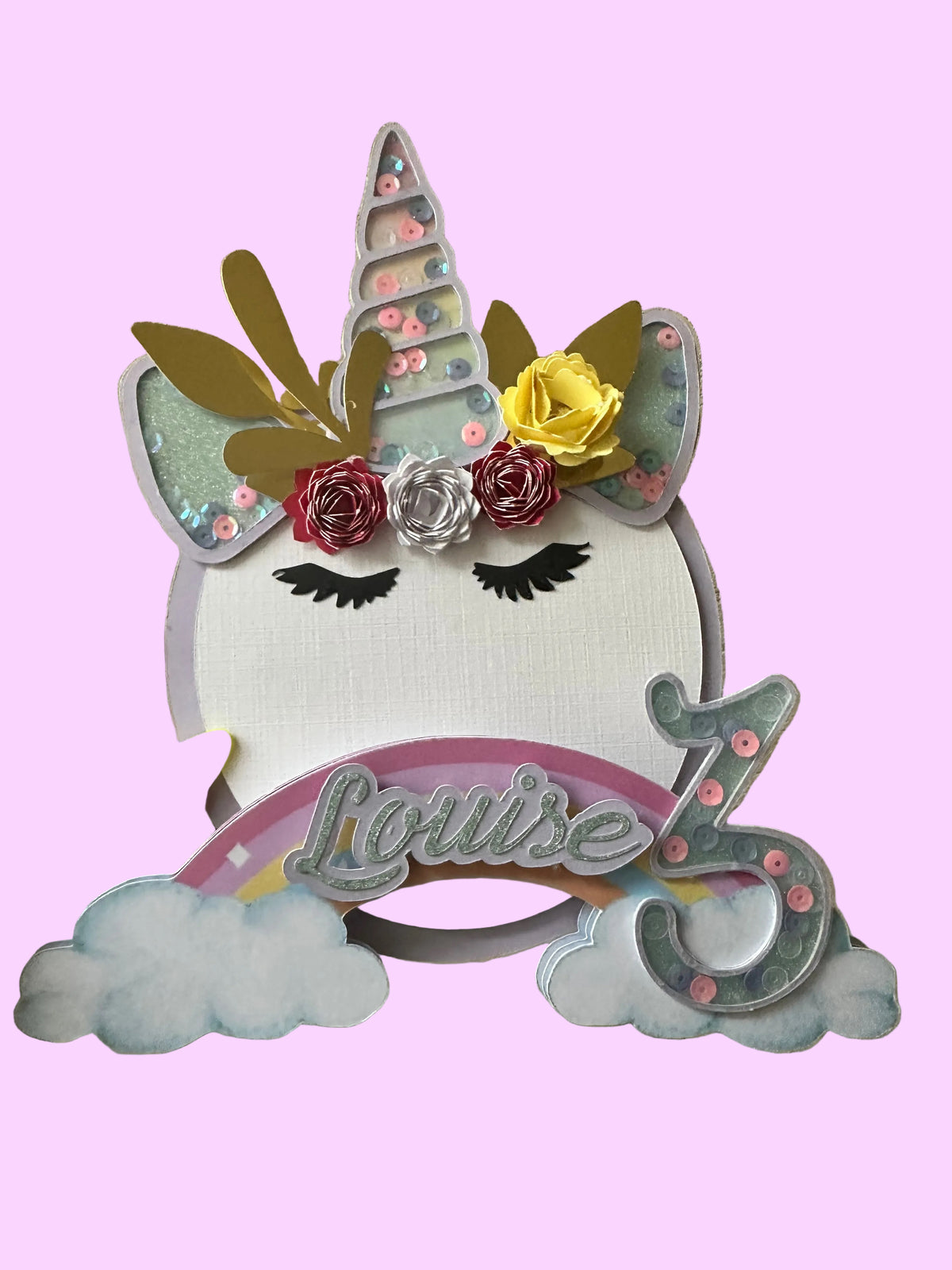 Cake Topper Licorne personnalisé – Décoration gâteau anniversaire