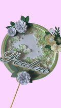 Cake Topper Fleurs en 3D personnalisé – Décoration gâteau anniversaire
