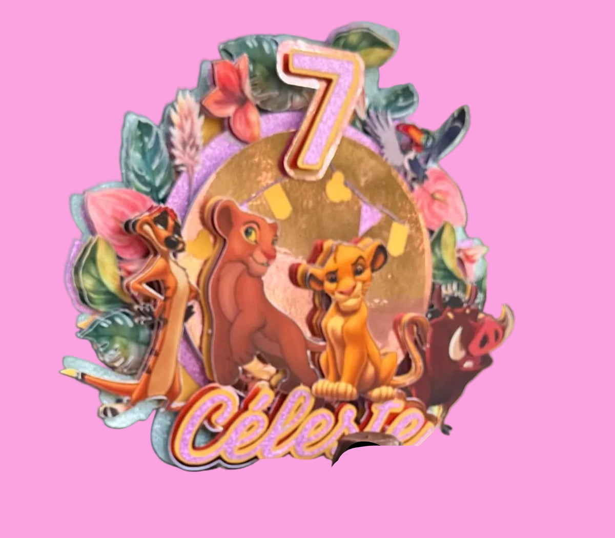 Cake Topper Le Roi Lion personnalisé – Décoration gâteau anniversaire