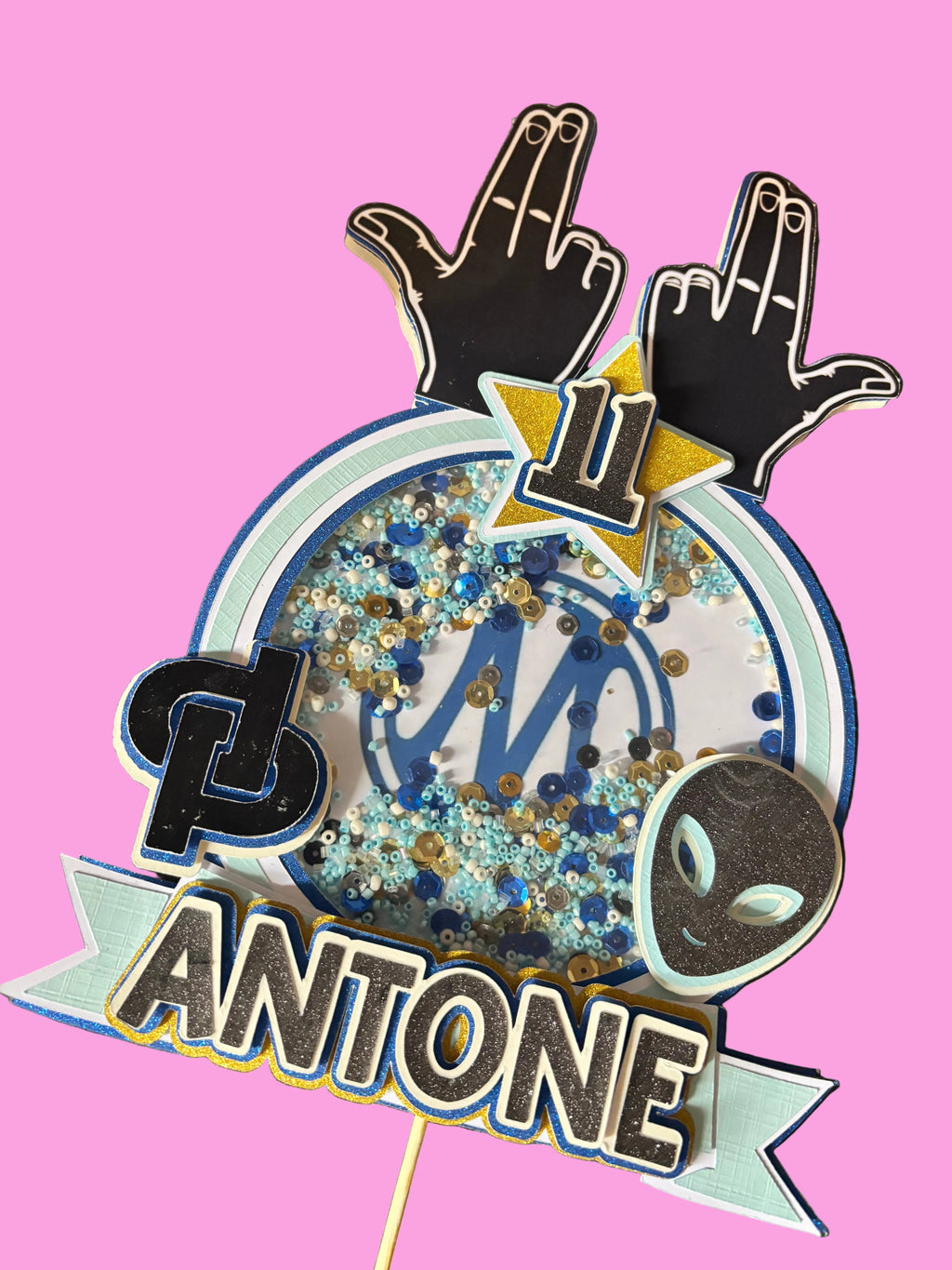 Cake Topper OM personnalisé – Olympique de Marseille – Anniversaire Football