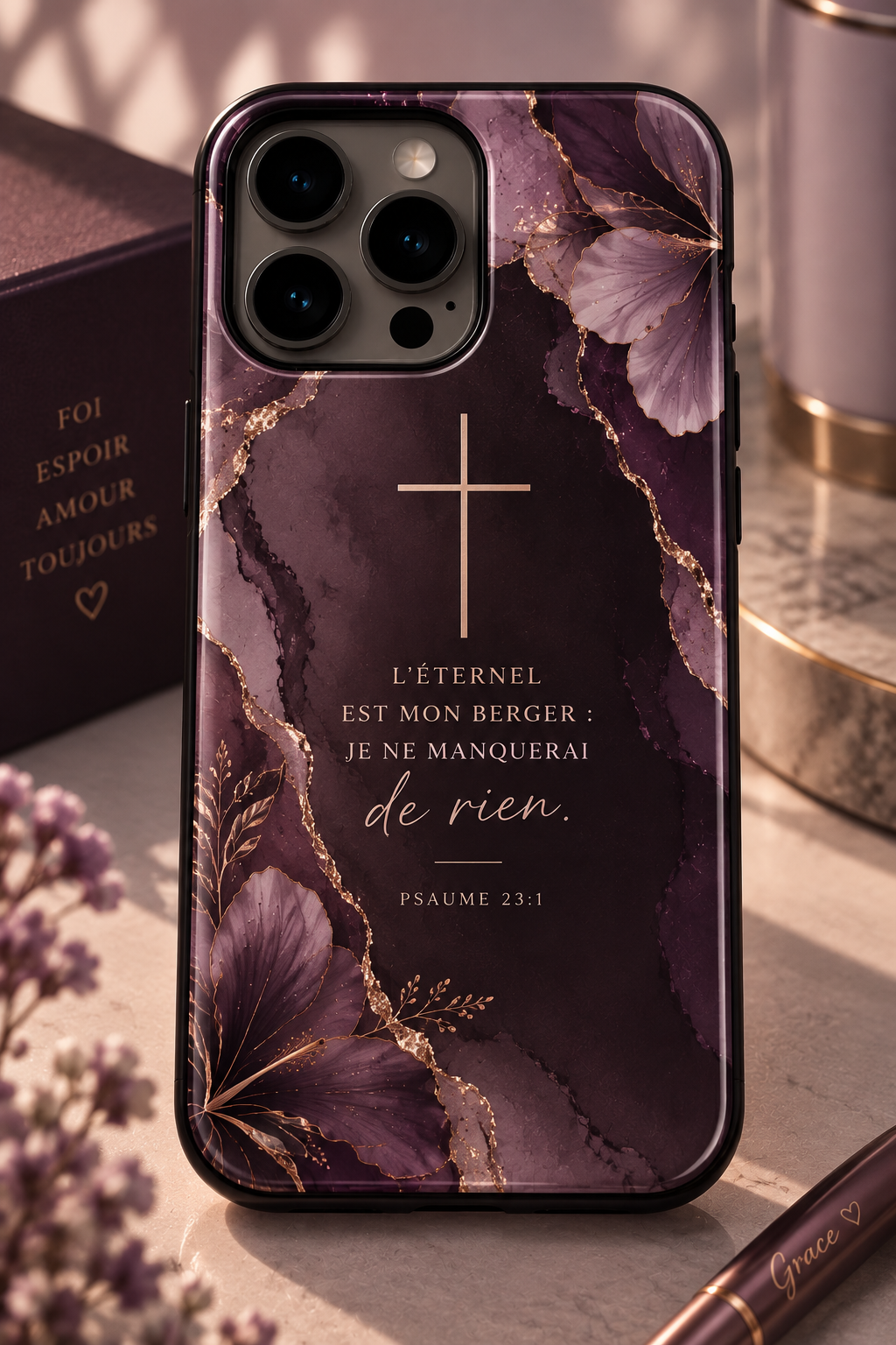 Coque Chrétienne Personnalisée – Votre Verset ou Psaume