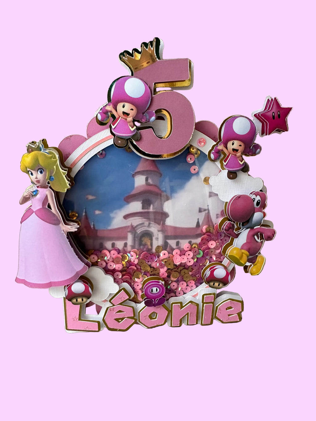 Cake Topper Peach personnalisé – Décoration gâteau anniversaire
