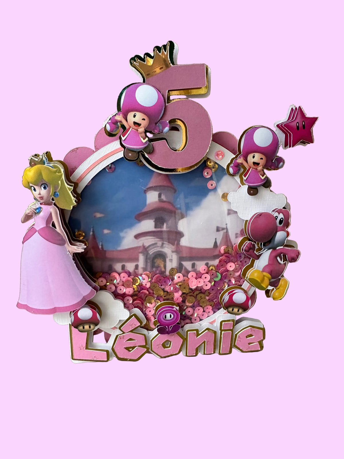 Cake Topper Peach personnalisé – Décoration gâteau anniversaire