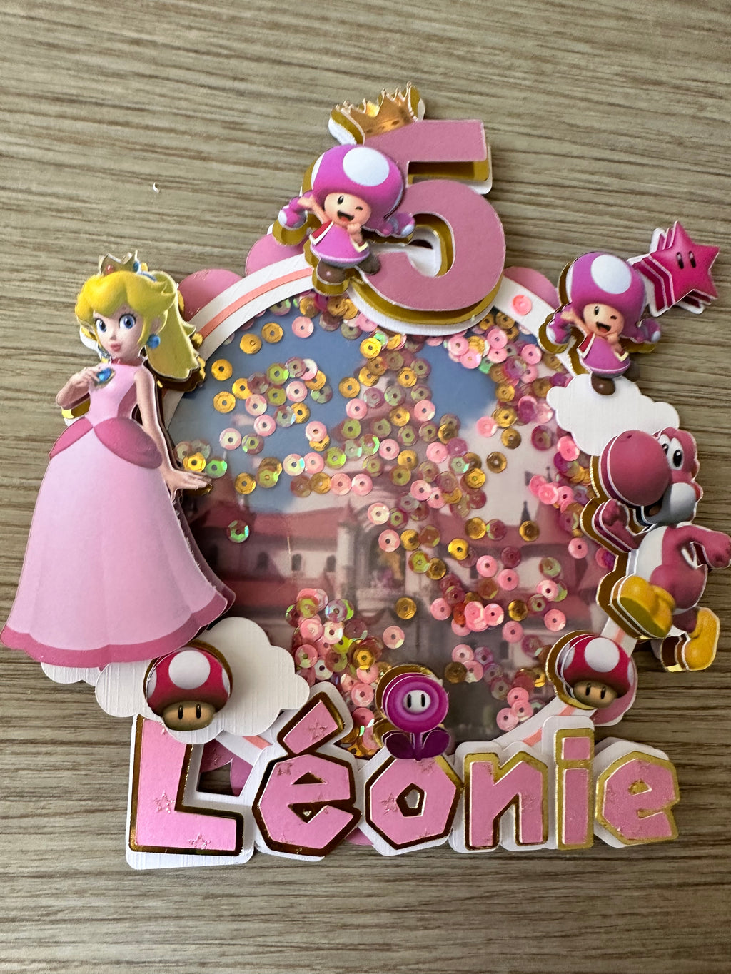 Cake Topper Peach personnalisé – Décoration gâteau anniversaire
