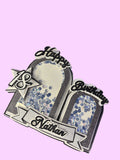 Cake Topper Noir et Blanc personnalisé – Décoration gâteau anniversaire