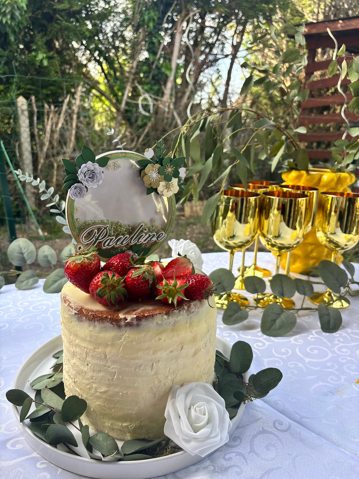 Cake Topper Fleurs en 3D personnalisé – Décoration gâteau anniversaire